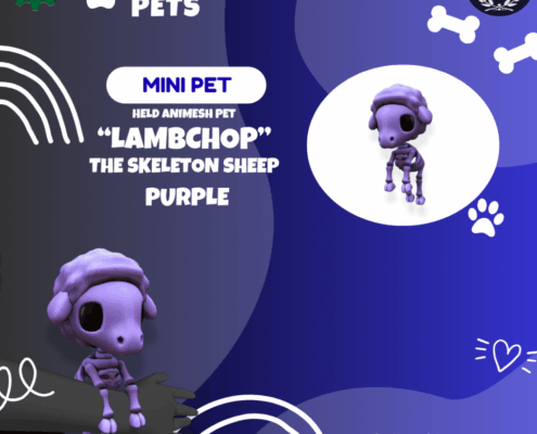 DFS Mini Pet - _Lambchop_ The Skeleton Sheep Purple