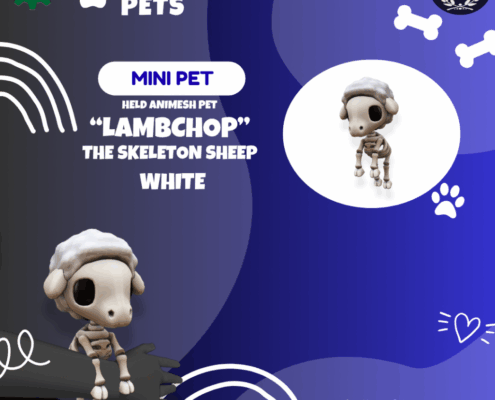 DFS Mini Pet - _Lambchop_ The Skeleton Sheep White